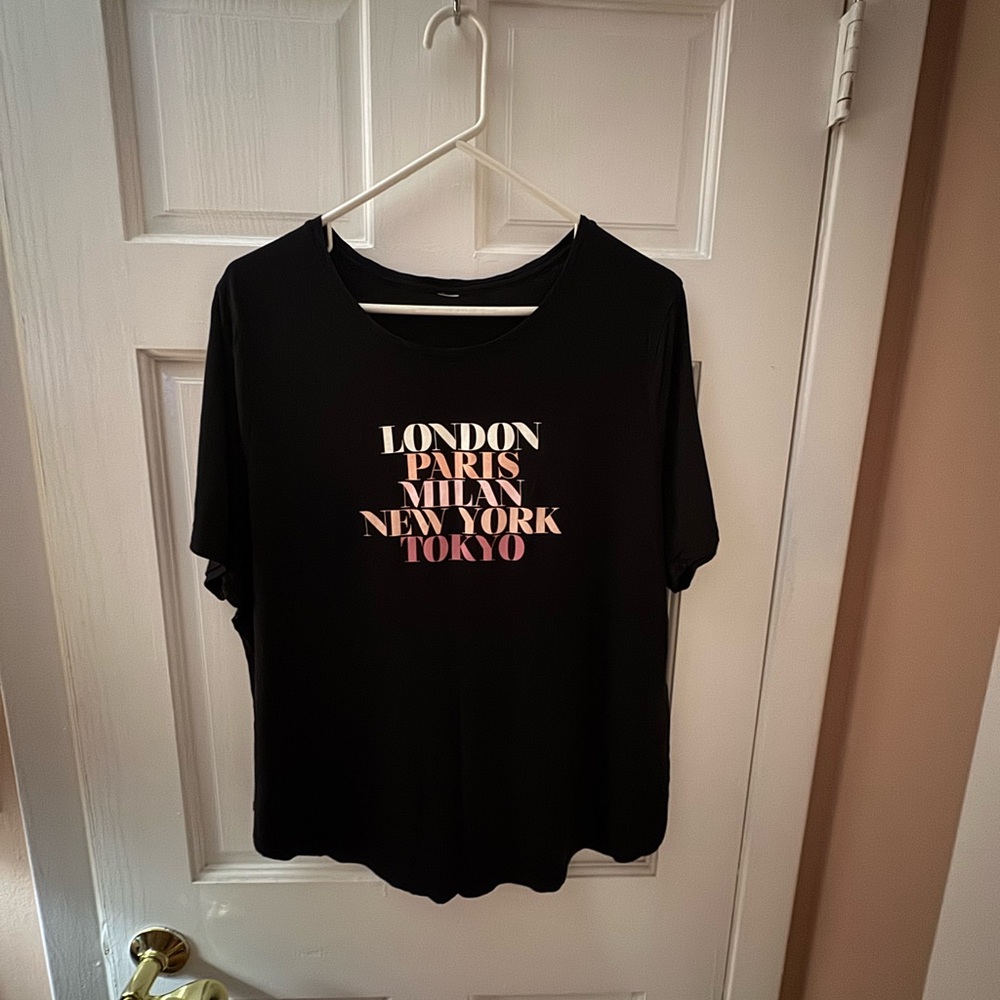 Black Graphic City-Names Tee